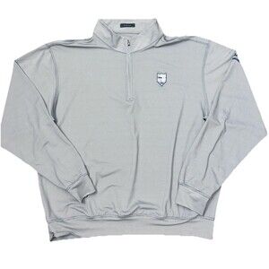Turtleson Golf Pullover Quarter Zip Gray White Stripe Men's XL FLAW